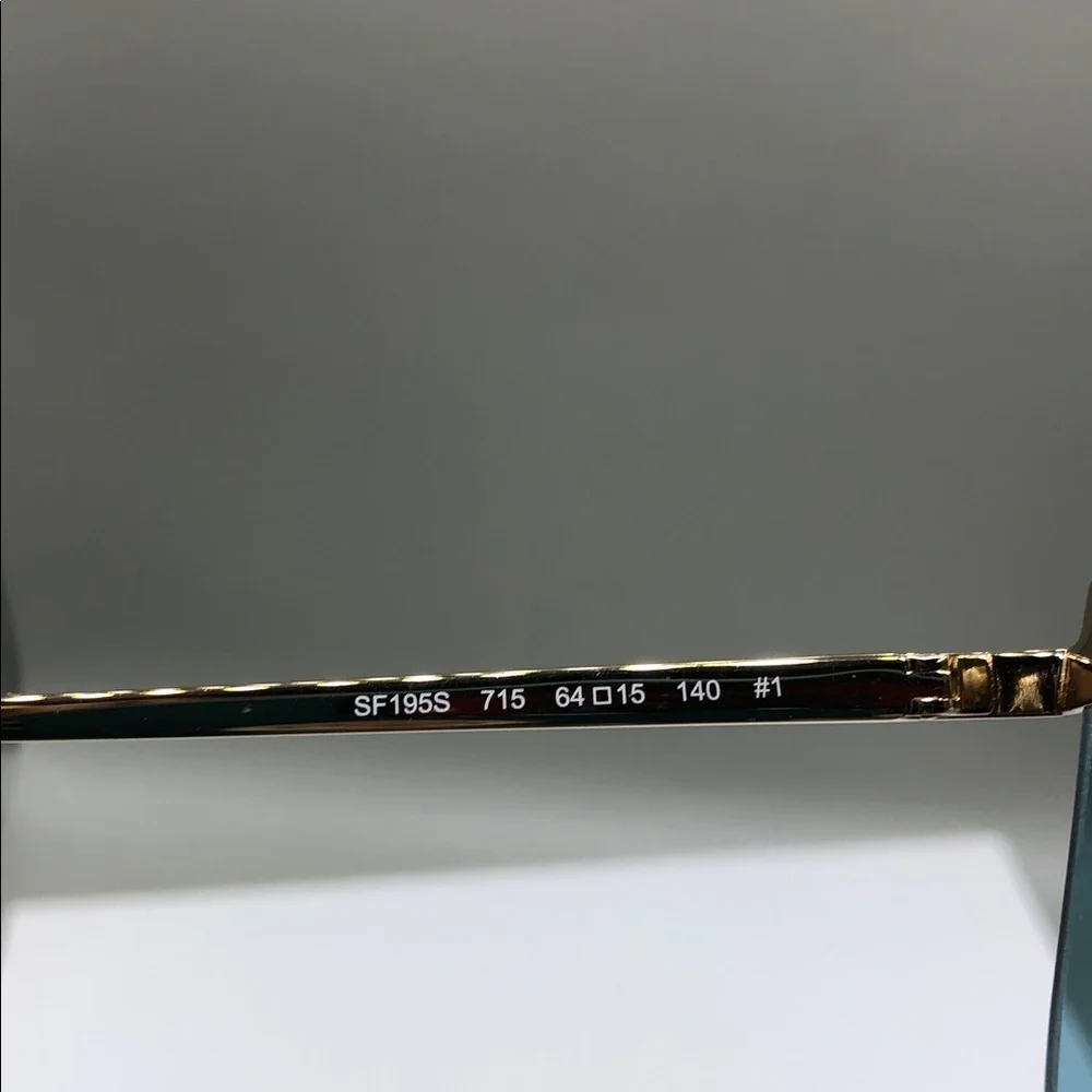 Sunglasses Salvatore Ferragamo SF 195 S 715 Shiny Gold / Azure Oversized Cat Eye